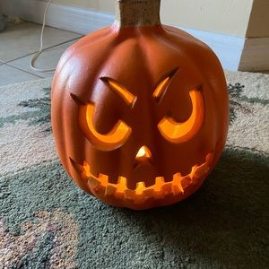 Scary lighted Halloween pumpkin